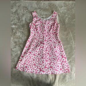 Jill Stuart Pink & White Floral Fit & Flare Dress Size 10